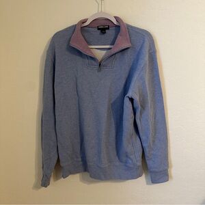 Kirkland Signature Blue Zip Up Sweater‎ with Pink Accents Size Large